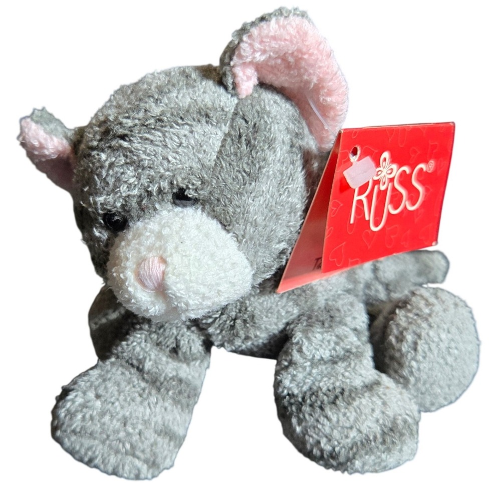 Russ Berrie Tabbies Luv Pets Gray Cat Kitten Plush Stuffed Animal 23250 NWT